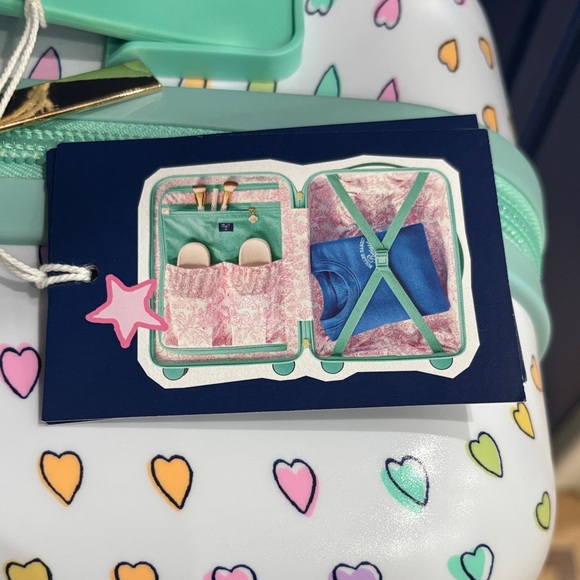 Roller Rabbit Colorful Heart Pattern Suitcase - Picture 10 of 10